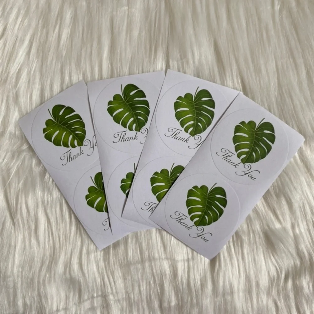 40 10x13 Banana Leaf Poly Mailers + 40 4x6 “Thank You” Cards & 40 2.5” Stickers